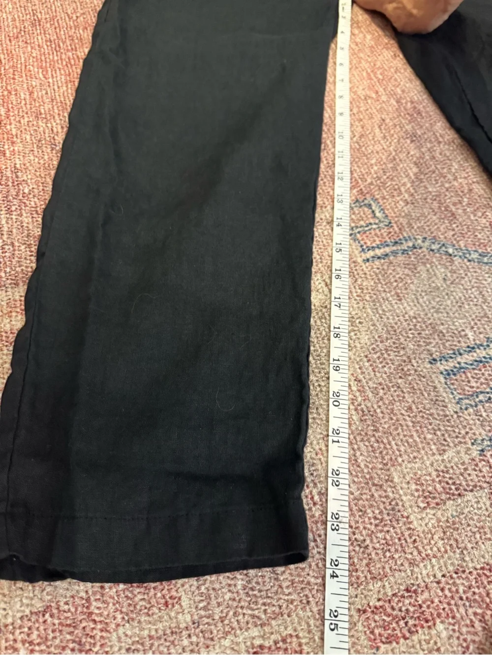 Quince black linen pull on pants size small petite like new